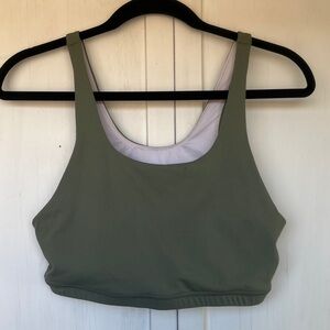 Sage green fleo sports bra size L